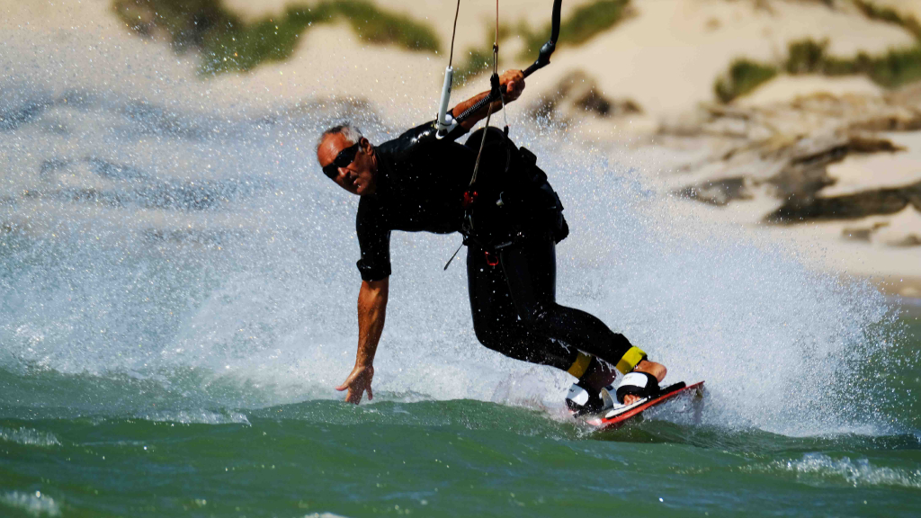 So verwende ich mein Kitesurf-Trapez allerdings lieber. 